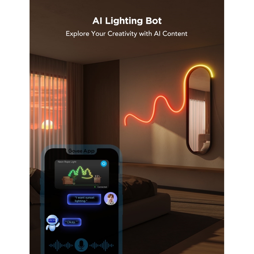 Govee - Neon 2 MATTER fleksibilna LED TRAKA 5m RGBIC Wi-Fi IP67