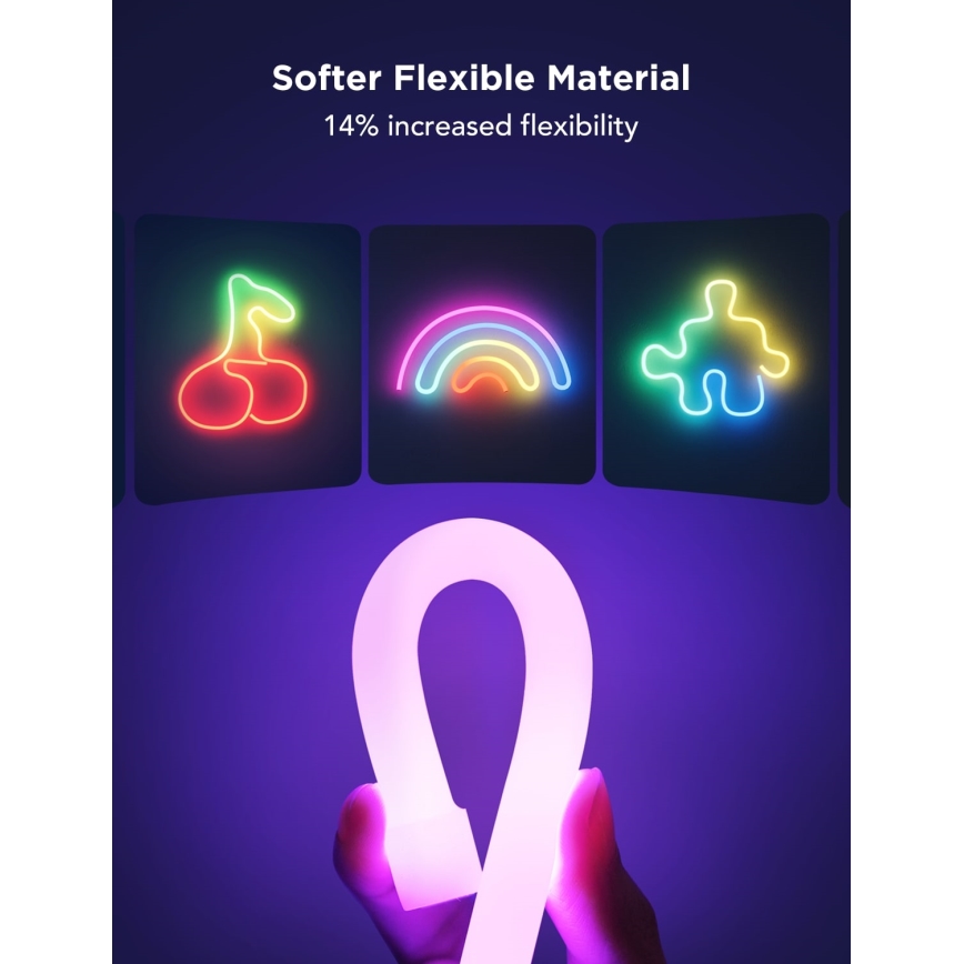 Govee - Neon 2 MATTER fleksibilna LED TRAKA 5m RGBIC Wi-Fi IP67