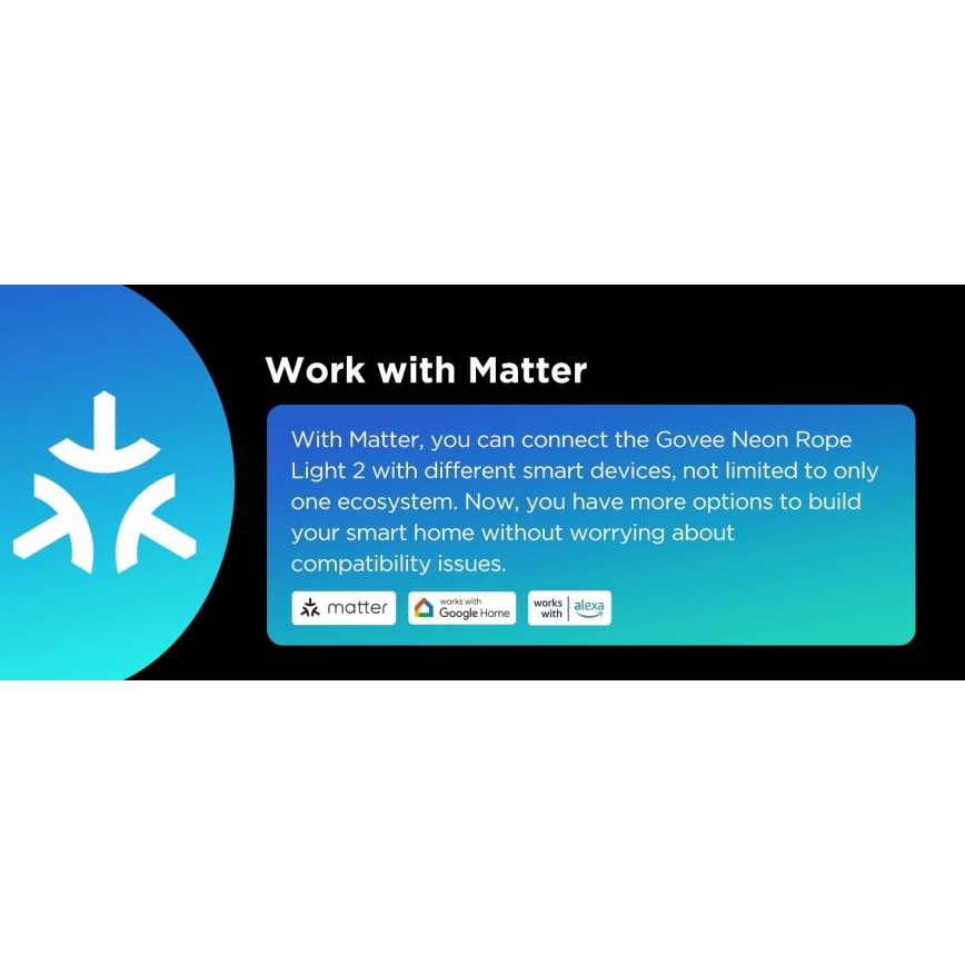 Govee - Neon 2 MATTER fleksibilna LED TRAKA 5m RGBIC Wi-Fi IP67