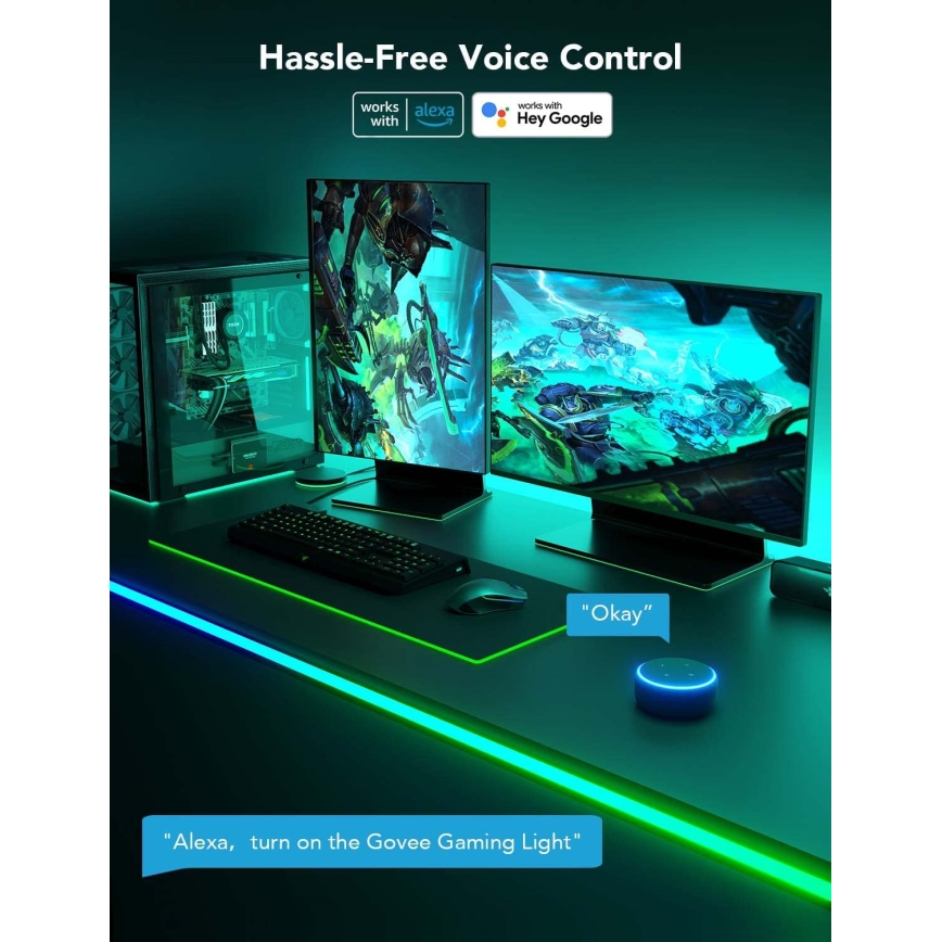 Govee - Neon LED pozadinsko osvetljenje za sto 3m RGBIC Wi-Fi
