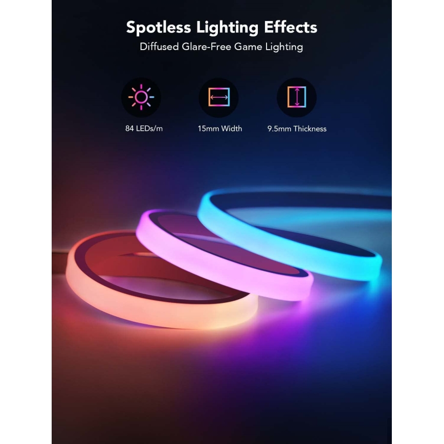 Govee - Neon LED pozadinsko osvetljenje za sto 3m RGBIC Wi-Fi