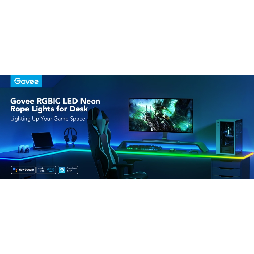 Govee - Neon LED pozadinsko osvetljenje za sto 3m RGBIC Wi-Fi