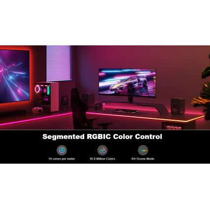 Govee - Neon LED pozadinsko osvetljenje za sto 3m RGBIC Wi-Fi