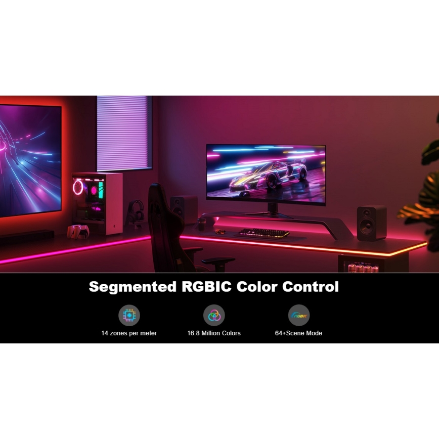 Govee - Neon LED pozadinsko osvetljenje za sto 3m RGBIC Wi-Fi
