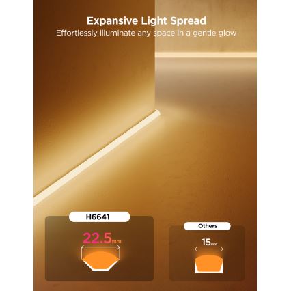 Govee - Neon MATTER LED ugaona lajsna 5m RGBIC Wi-Fi