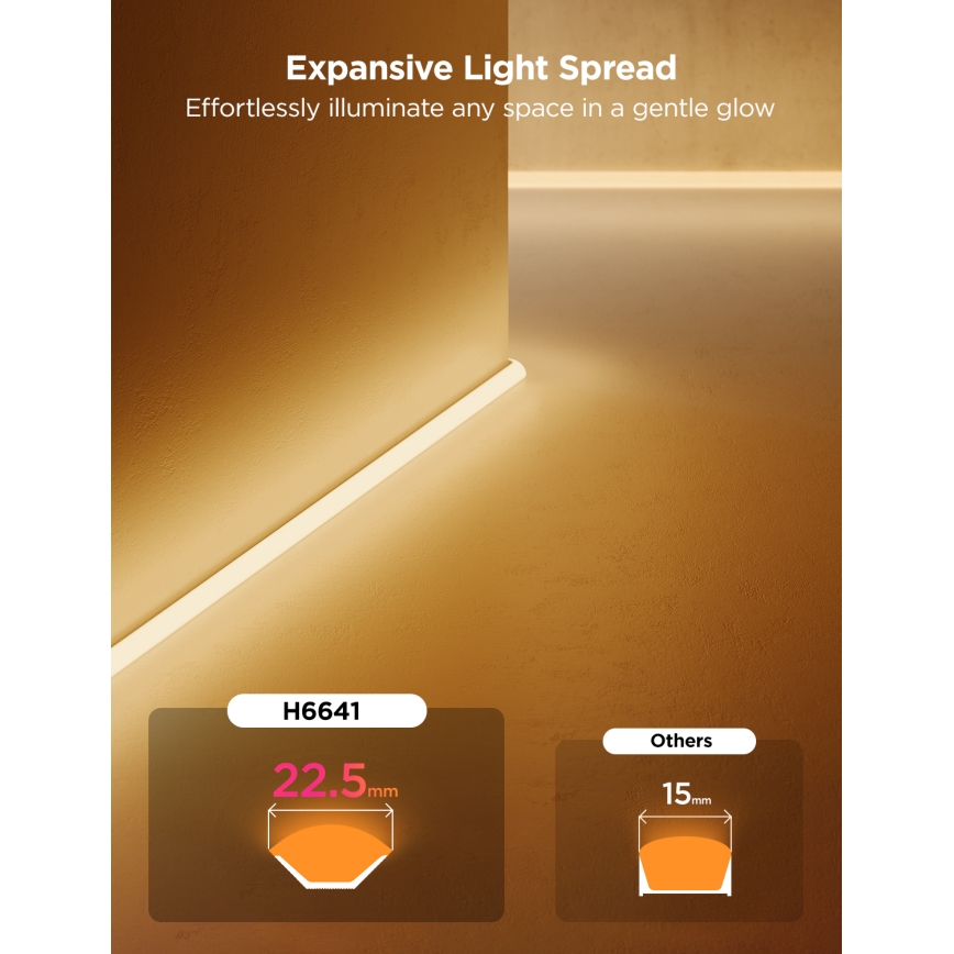 Govee - Neon MATTER LED ugaona lajsna 5m RGBIC Wi-Fi