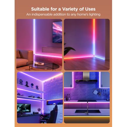 Govee - Neon MATTER LED ugaona lajsna 5m RGBIC Wi-Fi
