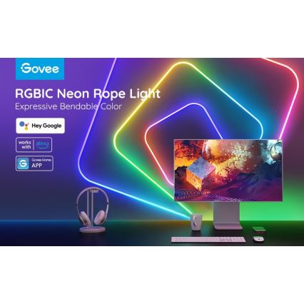 Govee - Neon SMART savitljiva LED traka RGBIC 2m Wi-Fi IP67