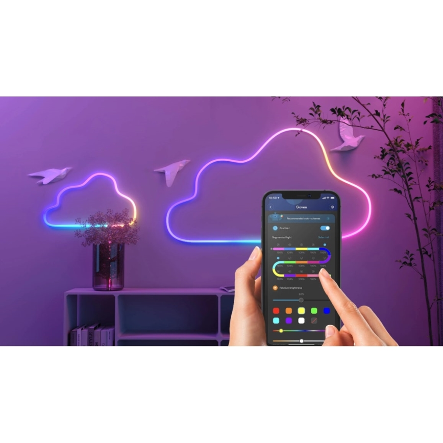 Govee - Neon SMART savitljiva LED traka RGBIC 2m Wi-Fi IP67