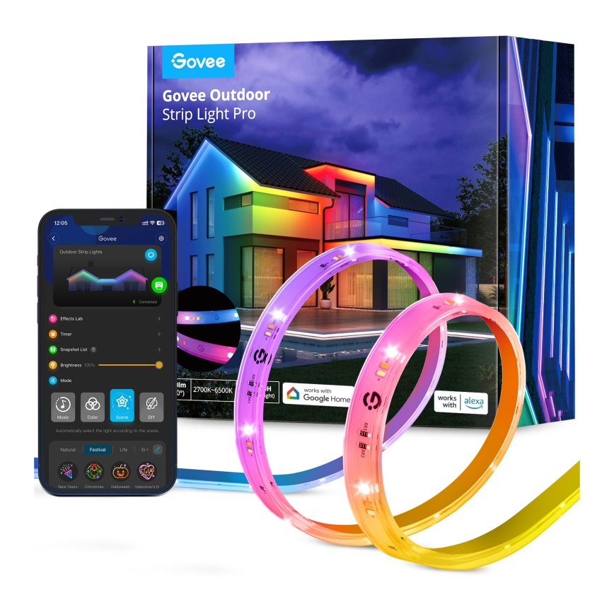 Govee - Outdoor Pro SMART RGBICWW vanjska LED TRAKA 10m 2700-6500K Wi-Fi IP65