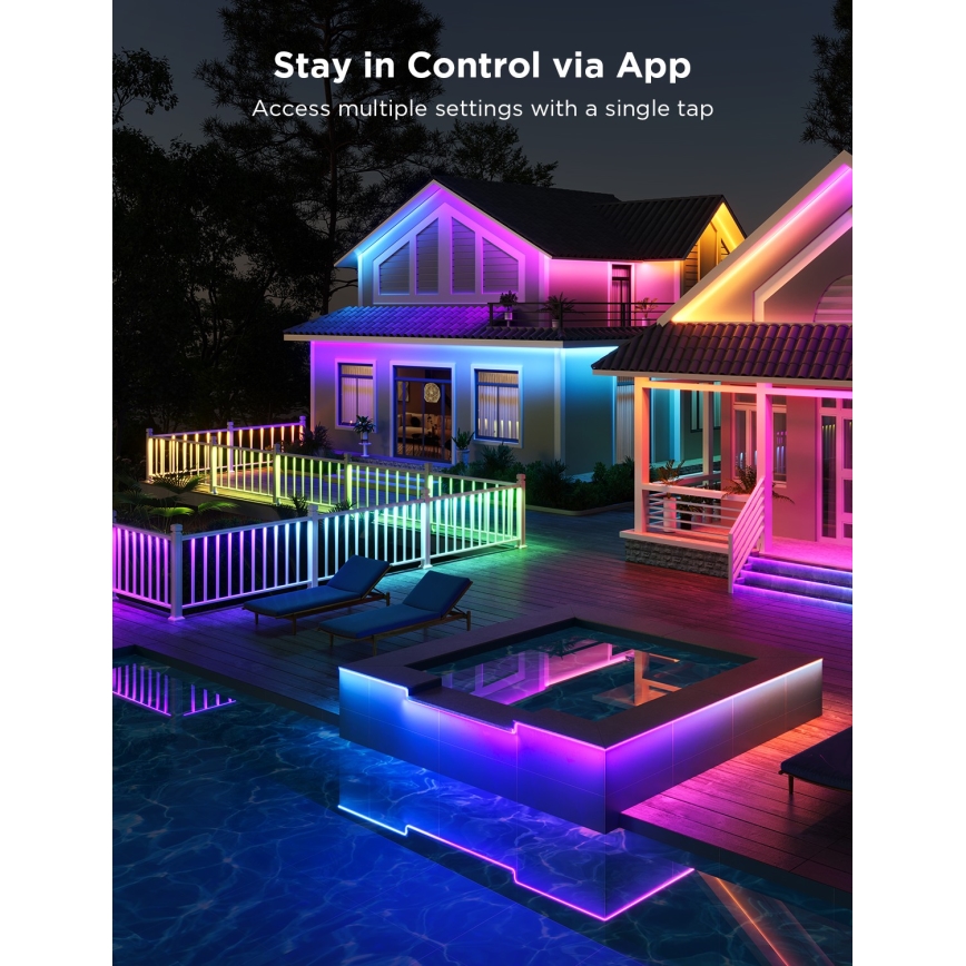 Govee - Outdoor Pro SMART RGBICWW vanjska LED TRAKA 10m 2700-6500K Wi-Fi IP65