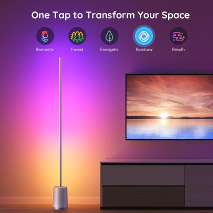 Govee - LED Prigušiva podna lampa Lyra Smart RGBICWW 2200-6500K Wi-Fi + Daljinski upravljač