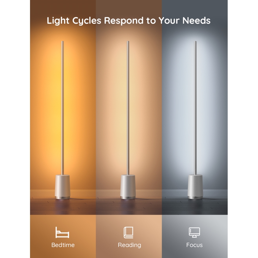 Govee - LED Prigušiva podna lampa Lyra Smart RGBICWW 2200-6500K Wi-Fi + Daljinski upravljač