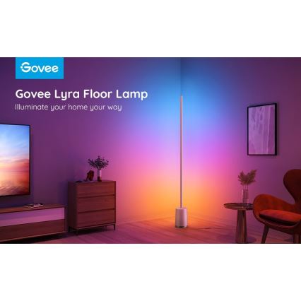Govee - LED Prigušiva podna lampa Lyra Smart RGBICWW 2200-6500K Wi-Fi + Daljinski upravljač
