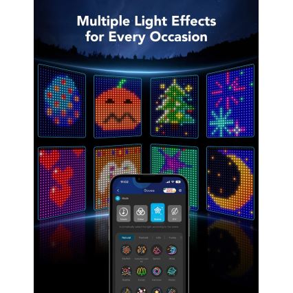 Govee - RGBIC LED zavesa, 520 LED, 1,5×2 m, Wi‑Fi, IP65