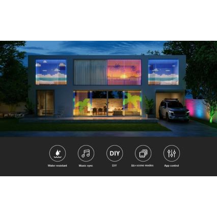 Govee - RGBIC LED zavesa, 520 LED, 1,5×2 m, Wi‑Fi, IP65