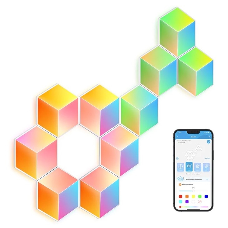 Govee - Set 10x LED Lampa Glide Hexa Pro LED Smart RGBIC Wi-Fi
