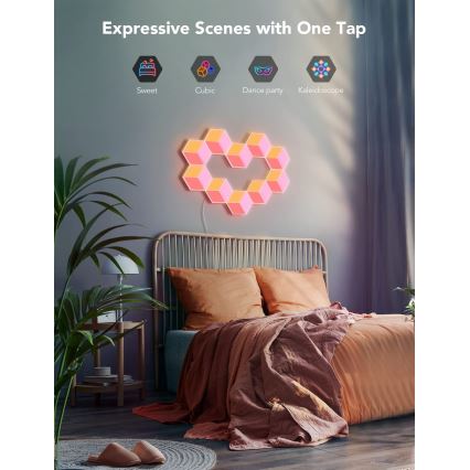 Govee - Set 10x LED Lampa Glide Hexa Pro LED Smart RGBIC Wi-Fi
