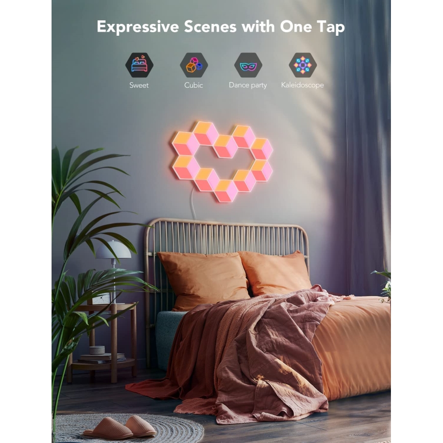 Govee - Set 10x LED Lampa Glide Hexa Pro LED Smart RGBIC Wi-Fi