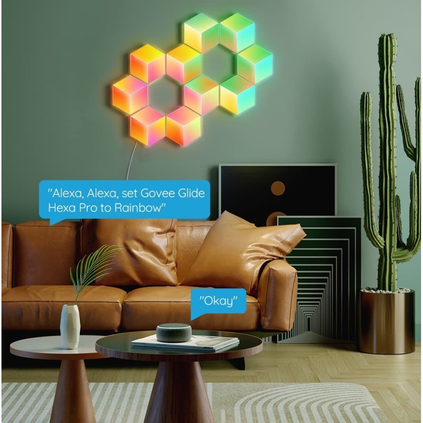 Govee - Set 10x LED Lampa Glide Hexa Pro LED Smart RGBIC Wi-Fi