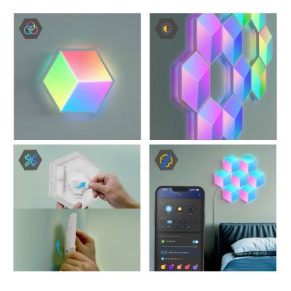 Govee - Set 10x LED Lampa Glide Hexa Pro LED Smart RGBIC Wi-Fi