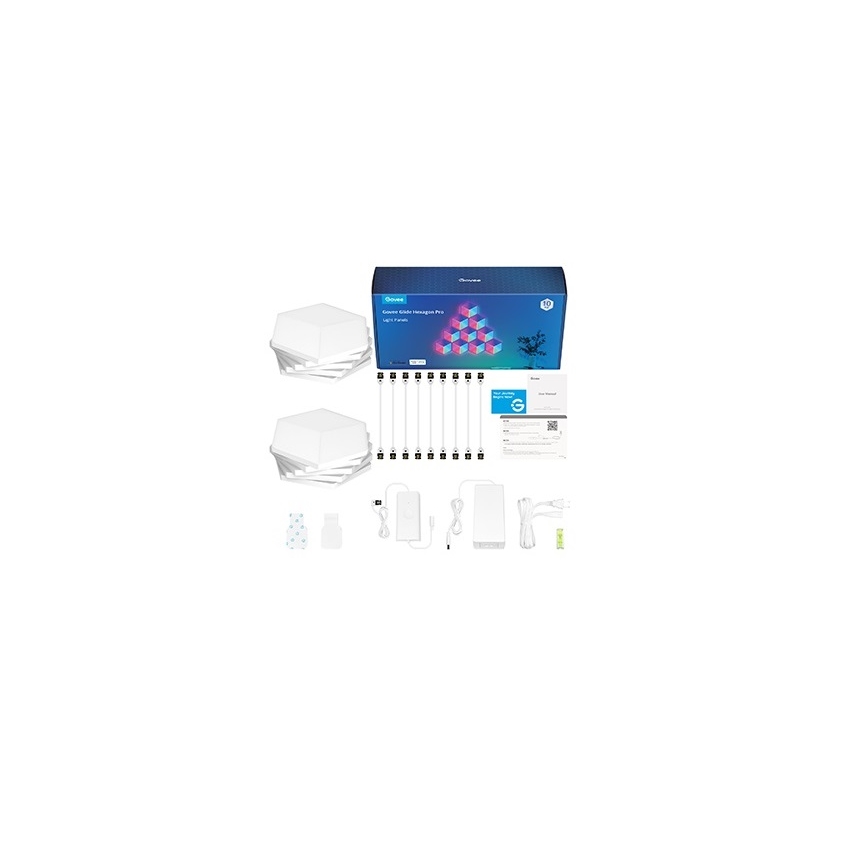 Govee - Set 10x LED Lampa Glide Hexa Pro LED Smart RGBIC Wi-Fi