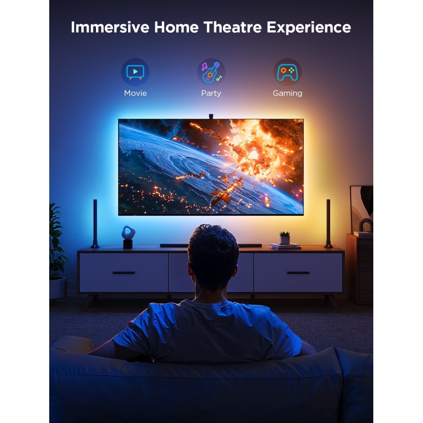Govee - Set 2x Backlight TV 55-65" SMART LED sa pozadinskim osvetljenjem RGBICW Wi-Fi