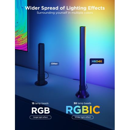 Govee - Set 2x Backlight TV 55-65" SMART LED sa pozadinskim osvetljenjem RGBICW Wi-Fi
