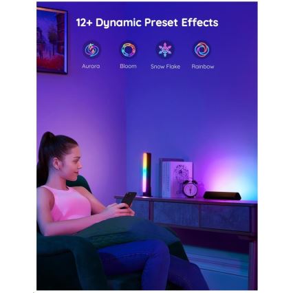 Govee - Set 2x Flow Plus SMART LED TV & Gaming - RGBICWW Wi-Fi