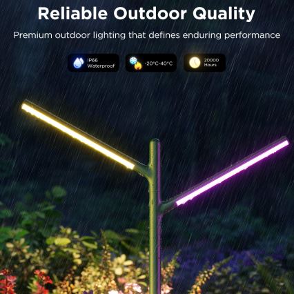 Govee - Set 2x LED RGBICWW Prigušiva vanjska lampa LED/18W/230V IP66 2700-6500K Wi-Fi