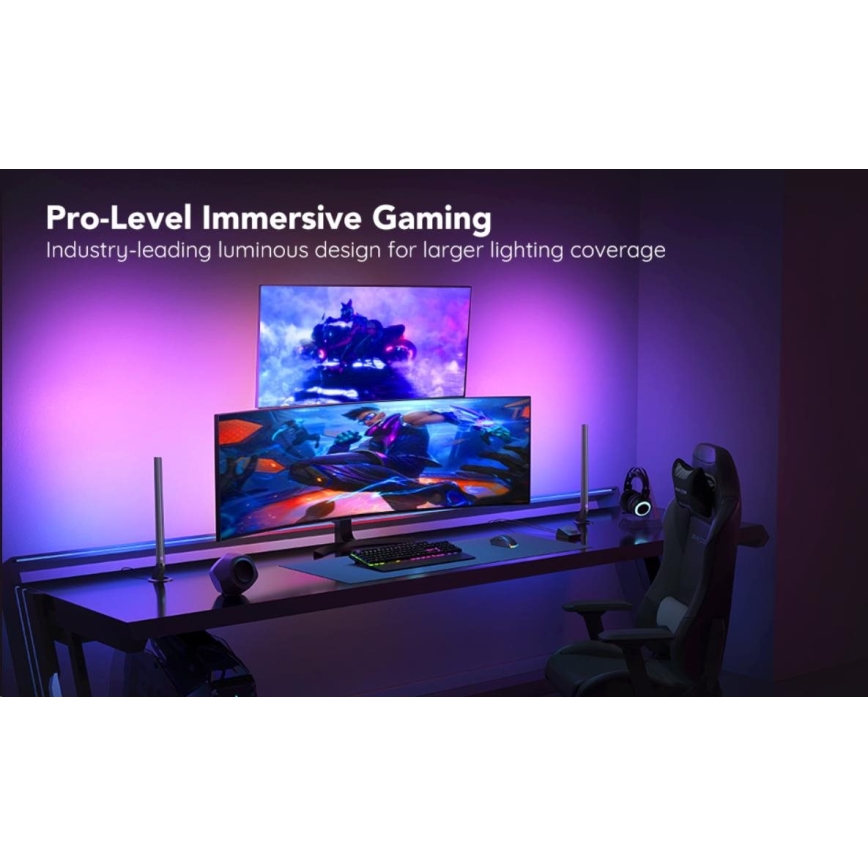 Govee - Set 2x Smart Gaming Wi-Fi LED RGBIC Paneli + Smart Dual + Daljinski upravljač