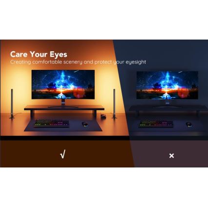 Govee - Set 2x Smart Gaming Wi-Fi LED RGBIC Paneli + Smart Dual + Daljinski upravljač