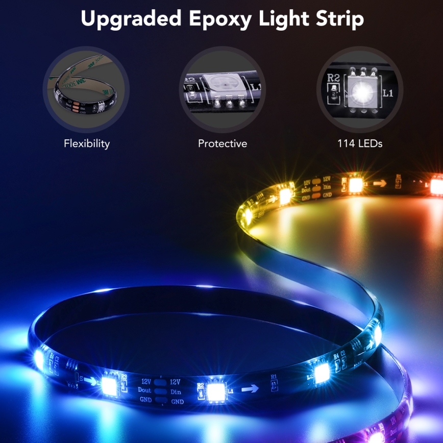 Govee - TV 55-65 SMART LED pozadinsko osvetljenje RGBIC Wi-Fi