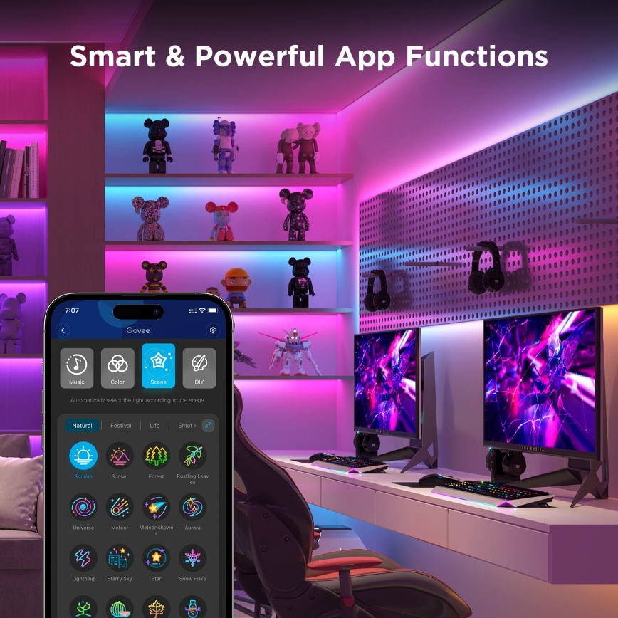 Govee - Wi-Fi RGBICW Smart PRO LED TRAKA 5m MATTER  - ekstra izdržljiva