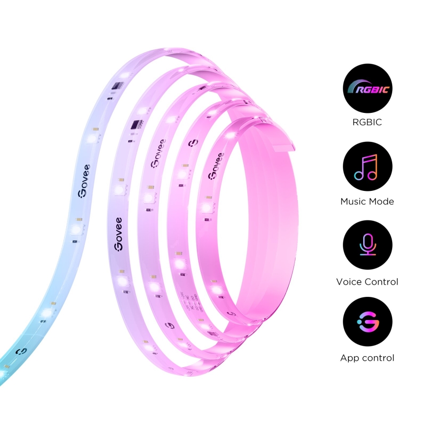 Govee - Wi-Fi RGBICW Smart PRO LED TRAKA 5m MATTER  - ekstra izdržljiva
