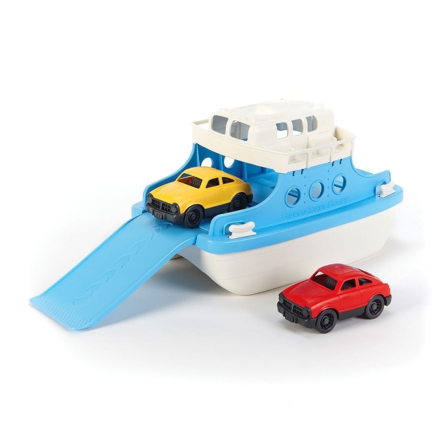 Green Toys - Trajekt sa autićima bela/plava