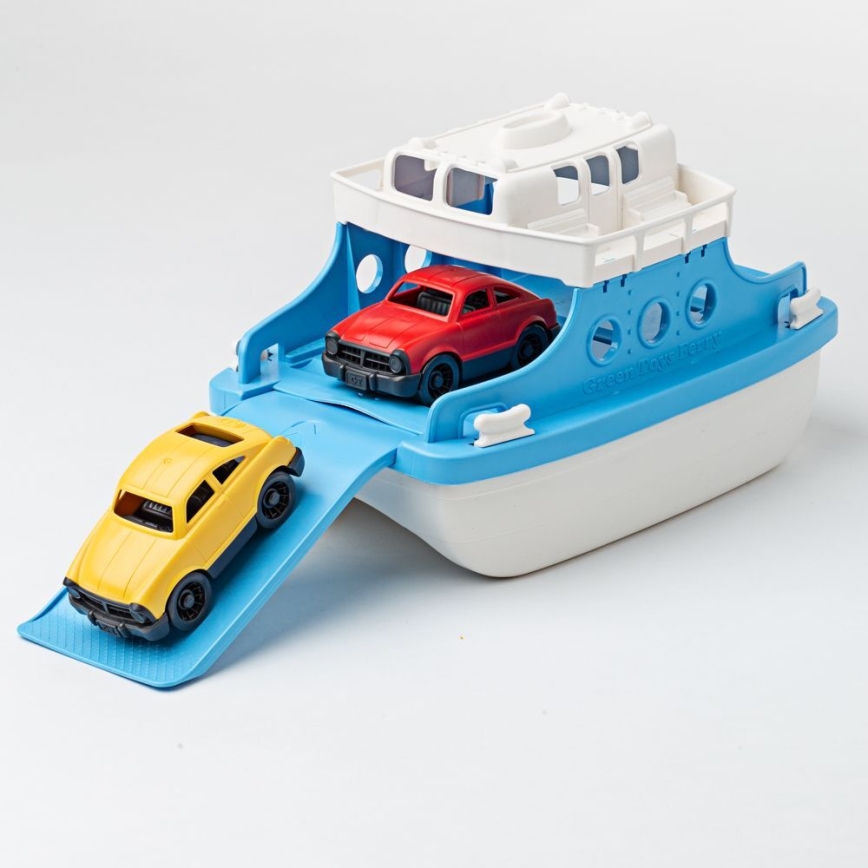 Green Toys - Trajekt sa autićima bela/plava