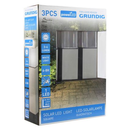 Grundig 90048 - SET 3x Solarna lampa LED/5,5x28cm