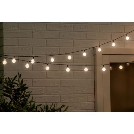 Grundig - LED Prigušivi solarni lancem 50xLED/8 funkcije 9,35m IP44 topla bela + Daljinski upravljač