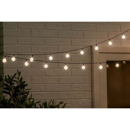 Grundig - LED Prigušivi solarni lancem 50xLED/8 funkcije 9,35m topla bela + Daljinski upravljač