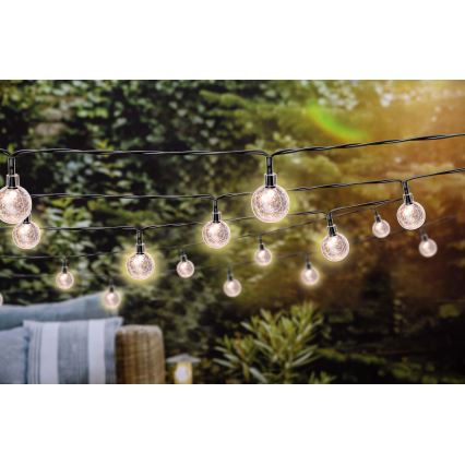 Grundig - LED Prigušivi solarni lancem 50xLED/8 funkcije 9,35m topla bela + Daljinski upravljač