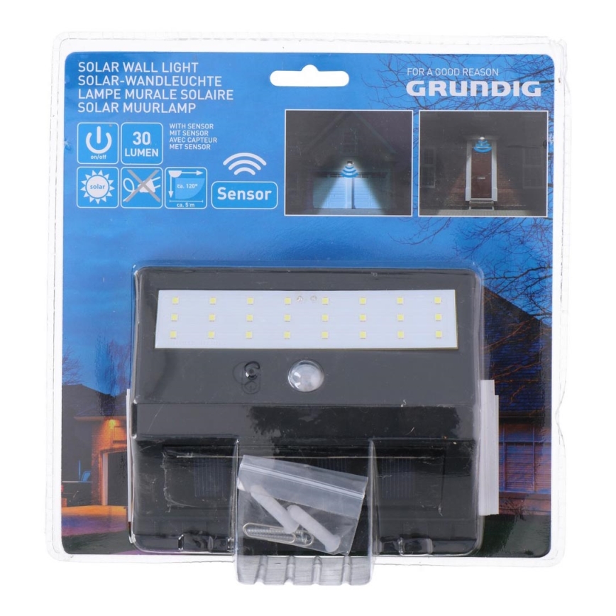 Grundig - LED Solarna lampa sa senzorom 1xLED/0,25W/1xAA 300 mAh