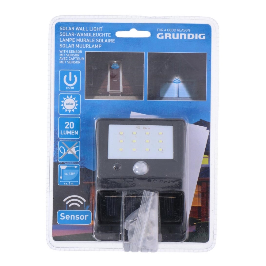 Grundig - LED Solarna lampa sa senzorom 1xLED/0,25W/1xAA 600 mAh