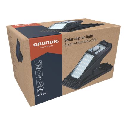 Grundig - LED Solarna lampa sa senzorom CLIP-ON LED/9W/3,7V IP44