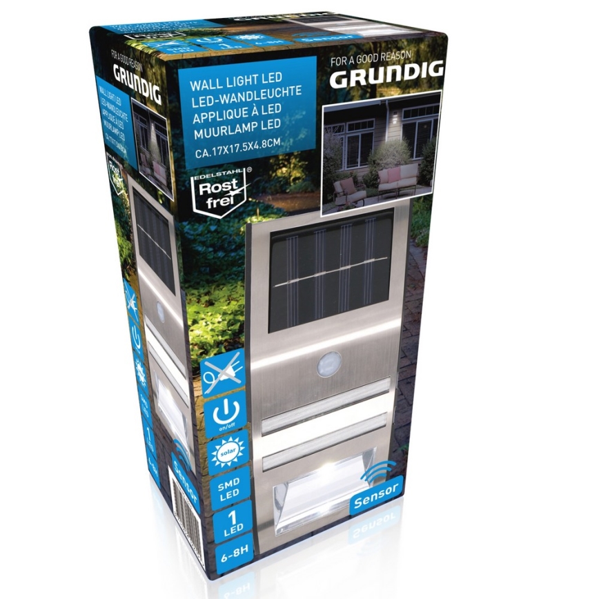 Grundig - LED Solarna zidna lampa sa senzorom LED/1xAA 600mAh IP64