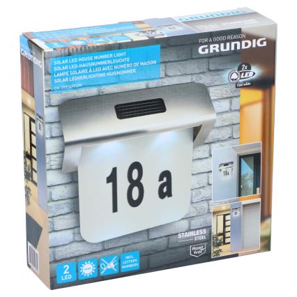 Grundig - LED Solarni kućni broj 1,2V 600 mAh
