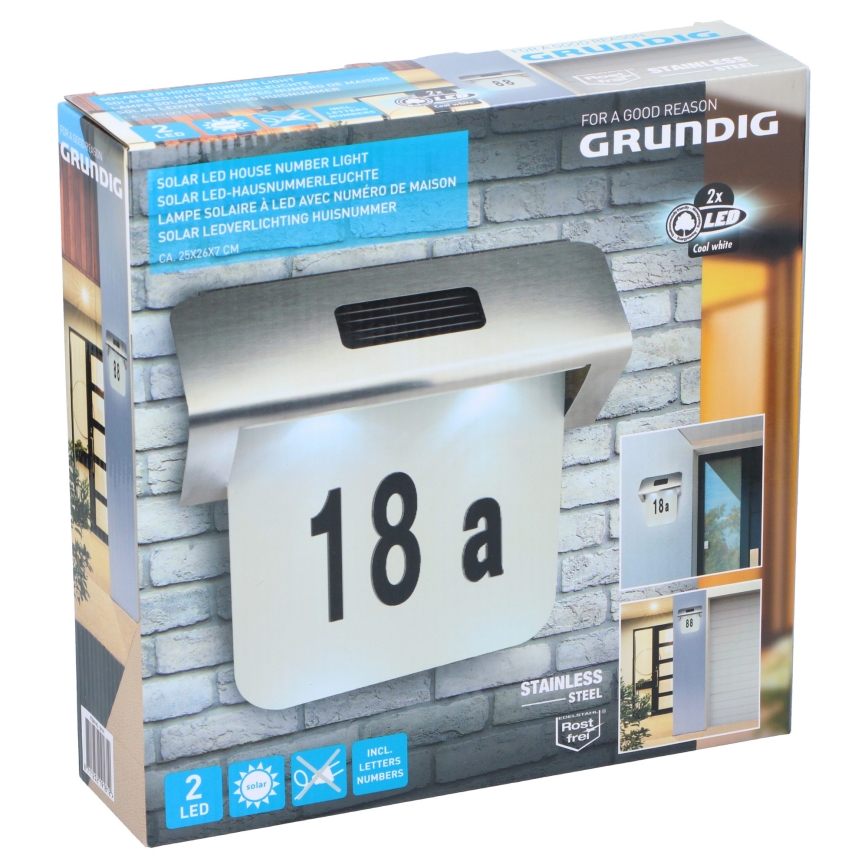 Grundig - LED Solarni kućni broj 1,2V 600 mAh