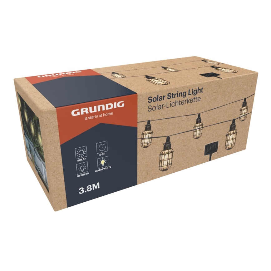 Grundig - LED Solarni lanac 10xLED 3,8m IP44 topla bela