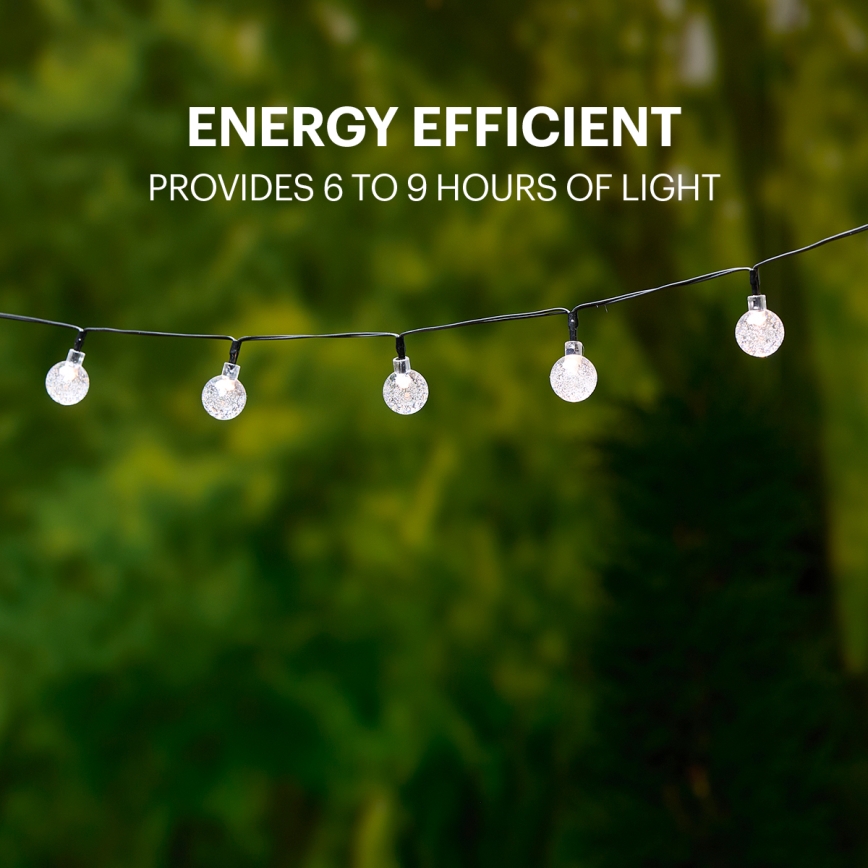 Grundig - LED Solarni lanac 50xLED/8 funkcije 6,9m topla bela