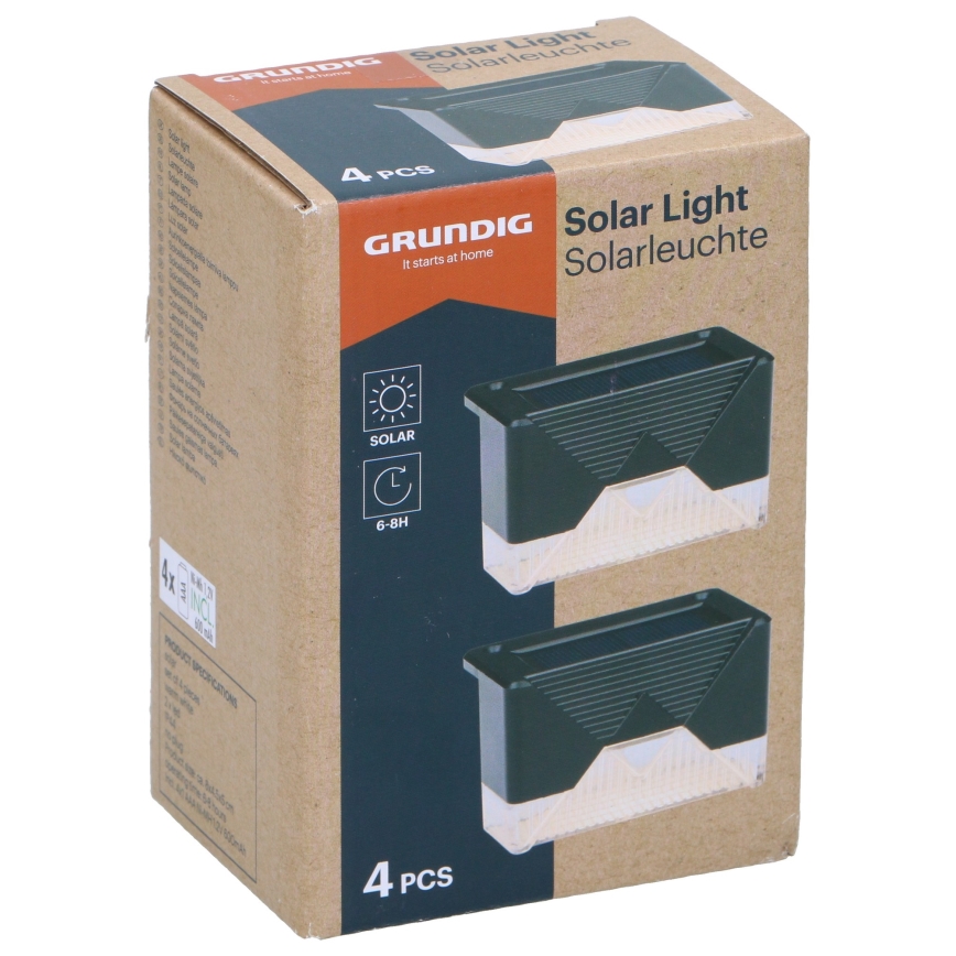 Grundig - Set 4x LED Solarna zidna rasveta LED/1,2V IP44